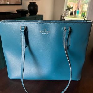 Kate Spade teal peacock tote bag